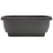 Bloem Modica Deck Rail Round Planter: 24" - Charcoal Gray - Matte Finish, Fits Rail Sizes 4.75"-5.75", Durable Resin Pot, For Indoor and Outdoor Use, Gardening, 4 Gallon Capacity